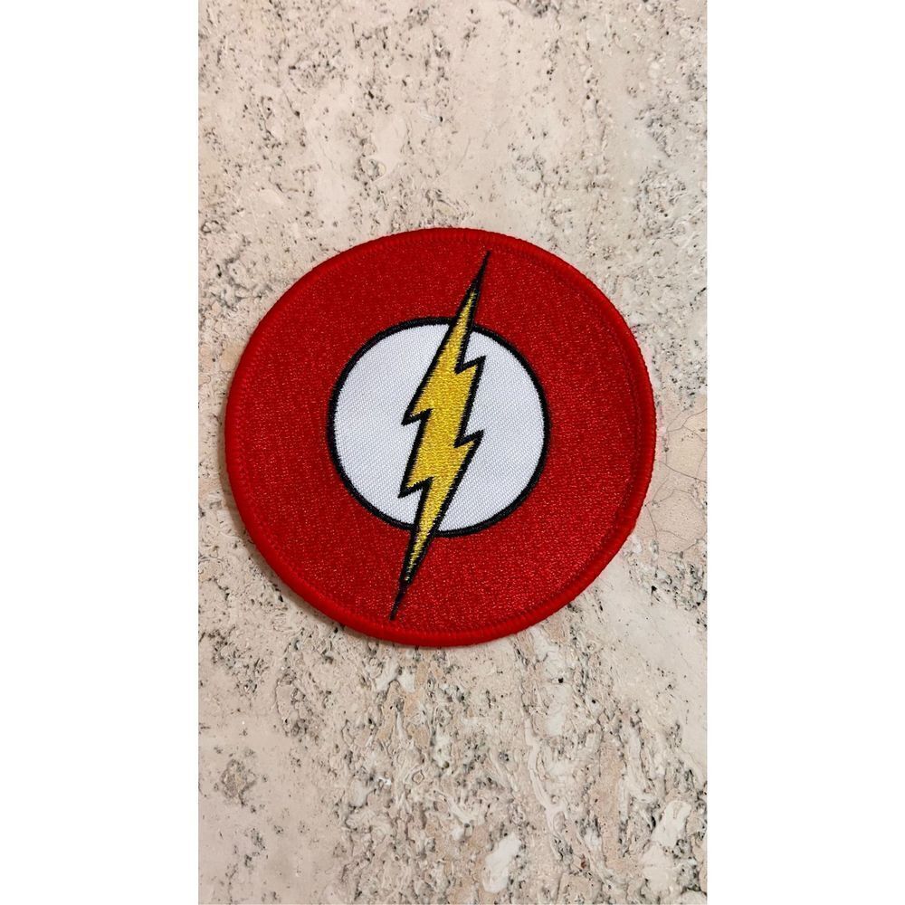 Justice League DC Comics The Flash Appliqué Sew On Patch Black‎ Red